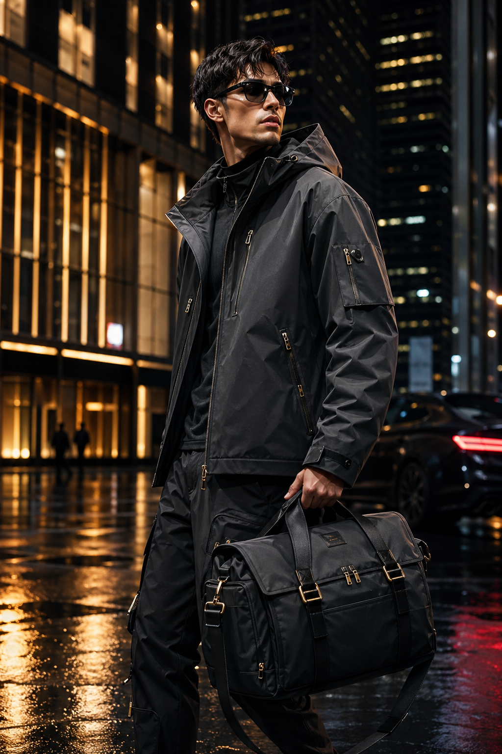 Fashion ecommerce AI ad creative with model styling and product-focused campaign composition